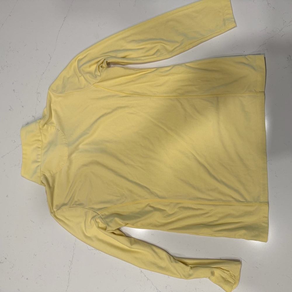 Peter Millar Women's Light Yellow Long Sleeve Quarter Zip Performance Pullover - Picture 3 of 6